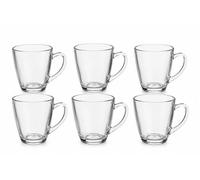 mille idee 6 Tazze Caffè in Vetro 70 ml con Manico - Tazzine Trasparenti per Espresso - Set 6 Pezzi