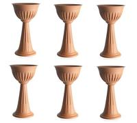 mille idee 6 vasi vaso fioriera giardino per fiori piante e portacenere a colonna con piede alto in plastica, colore terracotta D.43x74,5h 20 Lt.