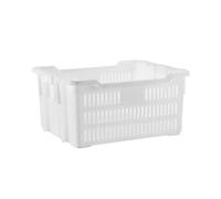 mille idee Cesta Cesto Pane Panificio 50x40x30 in Plastica Alimentare - Cesta Bianca Forata per Pane, Pizza e Prodotti da Forno