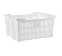 Mille idee Cesta per Panificio in Plastica Alimentare, Bianca, Forata per Pane e Pizza, 60x50x36 cm, Contenitore per Prodotti da Forno