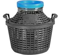 mille idee Damigiana 5 Litri Bocca Larga con Rivestimento in plastica con Tappo in plastica