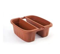 mille idee Fioriera Doppia da Balcone con Braccetti Regolabili - Vaso per Ringhiera Interno/Esterno (Terracotta)