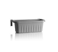 mille idee Fioriera Rondine Regolabile 50 cm - Vaso da Balcone con Ganci - 50x20x18,5 cm - per Esterni (Grigio)