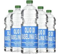 Mille Idee - Olio di Vaselina F.U. - 12 Flaconi da 1 Litro - Purissimo, Inodore e Incolore - Paraffina Liquida Uso Tecnico, Cosmetico e Lubrificante - Conforme Farmacopea Ufficiale