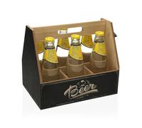 mille idee Portabottiglie porta bottiglie in legno per birre birra bibite con apricapsule. - 6 posti Lung8.5 cm. Larg 22.5 cm.H29 cm.