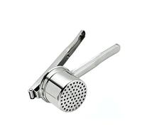 mille idee Schiacciapatate Manuale in Acciaio Inox 18/10 Passatella Professionale con Fori Ø 5 mm - Utensile Manuale Schiaccia passatelli da Cucina per Passatelli Patate Resistente Facile da Pulire