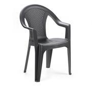 mille idee Sedia da Giardino Impilabile in Plastica Resistente, Bianca o Antracite, 54x56x81 cm, Leggera e Resistente, Ideale per Balcone, Terrazzo e Cucina (8, Antracite)