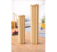 mille idee Set 12 Bastoni in Legno Nudo Naturale - Manico in Legno Grezzo Multiuso - Compatibile con Scopa, Mop, Spazzolone - 130 cm / 150 cm (150 cm)