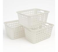 mille idee Set 3 Ceste Forate 100 Litri - Cesta Pane in Plastica Alimentare 77,5×53,5×40 cm - Resistenti, Impilabili e Ventilate - Ideali per Pane, Ortaggi, Stoccaggio e Trasporto