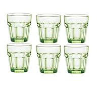 mille idee Set 6 Bicchieri Rock Bar Bormioli Rocco - Vetro Colorato - Bicchieri Acqua e Cocktail - Resistenti (Verde)