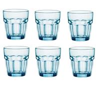 mille idee Set 6 Bicchieri Rock Bar Bormioli Rocco - Vetro Colorato - Bicchieri Acqua e Cocktail - Resistenti (Celeste)