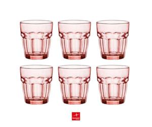 mille idee Set 6 Bicchieri Rock Bar Bormioli Rocco - Vetro Colorato - Bicchieri Acqua e Cocktail - Resistenti (Ambra)