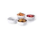 mille idee Set 8 Ciotoline in Porcellana Bianca - Mini Bowl Eleganti per Antipasti, Salse, Snack, Dessert e Finger Food 15 CL h4,5cm xcm 9 x cm 9 Bar Locale Casa Pub
