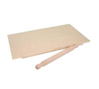 mille idee Spianatoia in Legno 50×30 cm con Mattarello - Set Professionale per Pasta, Pizza e Pane - Ideale per Impastare e Stendere l’Impasto