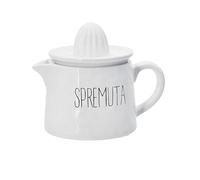mille idee Spremiagrumi in Ceramica con Manico - Dimensioni 17,5 x 12 x H 14 cm - Spremi Limoni e Agrumi - Colore Bianco