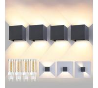 Mille Lucciole Applique da Esterno con 12W 3000K Bianco Caldo G9 Sorgente Luminosa Sostituibile Applique da Parete Interno IP65 Impermeabile Angolo del Fascio Regolabile【4 Pezzi Antracite】