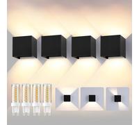Mille Lucciole Applique da Esterno con 12W 3000K Bianco Caldo G9 Sorgente Luminosa Sostituibile Applique da Parete Interno IP65 Impermeabile Angolo del Fascio Regolabile【4 Pezzi Nero】