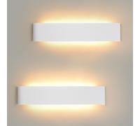 Mille Lucciole Applique da Parete Interno 18W,Lampada da Parete Moderno 3000K/4000K/6500K Tre colori disponibili,Applique LED da Parete Interno 28CM 2160LM,Lampada a Muro Per Interno【2 Pezzi Bianco】