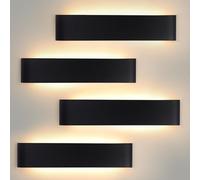 Mille Lucciole Applique da Parete Interno Dimmerabile 24W,Lampada da Parete Interno 3 Colore Dimmerabile 3000K/4000K/6500K,Applique LED da Parete Interno 2880LM 4 Pezzi Nero