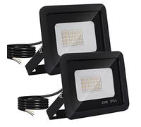 Mille Lucciole Faretto LED da Esterno 20W,Faro LED da Esterni 2000LM,24 leds 4500K Bianca Neutra IP65 Impermeabile Faretti Esterni,Faretto da esterno Giardino Terrazza 【2 Pezzi Nero】