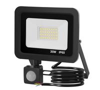 Mille Lucciole Faretto LED da Esterno con Sensore di Movimento 35W 3500LM 40 leds 6500K Bianco Freddo,Faro LED con Sensore di Movimento IP65 Impermeabile【Guscio Nero】