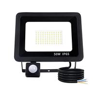 Mille Lucciole Faretto LED da Esterno con Sensore di Movimento 50W 5000LM 72 leds 6500K Bianco Freddo,Faro LED con Sensore di Movimento IP65 Impermeabile【Guscio Nero】