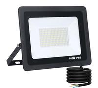 Mille Lucciole Faro LED Esterno 100W 10000LM 144 leds 6500K Bianco Freddo,Faretto LED da Esterno IP65 Impermeabile,Faretti Esterni adatto Giardino Terrazza Garage Patio【Guscio Nero】