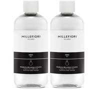 Millefiori Milano - Ricarica per Lampada Catalitica 500 ml, Nero - Fragranza Legnosa e Intensa per Profumazione Ambiente (Confezione da 2)