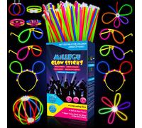 Millegu 230 Fluo Party Kit, 100 Braccialetti Luminosi Fluorescenti Bambini Adult