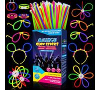 Millegu 230 Fluo Party Kit, 100 Braccialetti Luminosi Fluorescenti Bambini Adulti Starlight Glow Sticks e 130 Connettori per Bracciali Occhiali Gadget per Comleanno Feste Carnevale Capodanno 2026