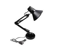 Millelucciole Lampada da scrivania led E27 braccio snodabile orientabile luce da tavolo base con morsetto incluso (Nero)