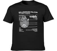 Millenium Falcon Sketch Men's T Shirt Unisex Cotton Tee Black L