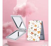 Millennium Y2K Youth Series, specchio portatile per il trucco, mini specchio pieghevole per il trucco, doppio lato, specchio rettangolare portatile, adatto a tutte le persone in varie occasioni