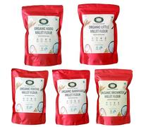 MILLET AMMA Combinazione di farina Siridhanya, Confezione di miglio biologico da 5-2,5 kg, Miglio positivo grazie al suo profilo nutrizionale equilibrato, Kodo, Coda di volpe, Browntop