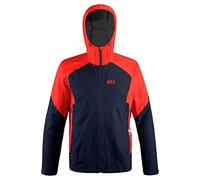 MILLET - Fitz Roy III JKT M - Giacca Hardshell Uomo - Membrana DryEdge Impermeabile e Traspirante - Avvicinamento, Hiking, Trekking, Tutti i giorni - Blu/Rosso