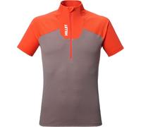 Millet - Maglietta da alpinismo leggera e traspirante con collo alto e mezza zip - Kamet Zip SS M Paprika Pepper per Uomo in Poliestere Riciclato - Taglia M - Arancione