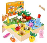 MilliGlee 4-in-1 Giochi Montessori per Bambini 2-4 Anni, Gioco di Pesca Magnetico, Regalo per Ragazzi e Ragazze