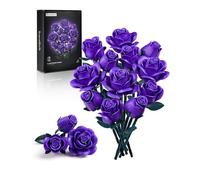 Millionspring Bouquet di rose viola, set da 12 rose artificiali, regalo per lei, per uomini, primi appuntamenti o nuove relazioni, compleanno, anniversario, arredamento gotico per la casa.