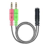 MillSO Cavo Adattatore Sdoppiatore Cuffie Microfono - Adattatore Splitter Jack da 3,5mm CTIA - Due Jack Separati da 3.5mm per Cuffia e Microfono - Compatibile per PS4 Cuffie da gioco a PC - 20cm Nero