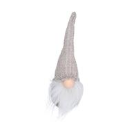 Millstore Gnomo Natalizio Decorativo | Da Appendere o Appoggiare | Babbo Natale Con Barba, Naso Luminoso e Cappello Beige | Decorazione Natale