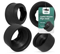 Millto™, 5 guarnizioni per tubo di scarico, 75 mm, in gomma, adattatore, manicotto, guarnizione per tubo WC, rondella flessibile in PVC, per sistemi di drenaggio