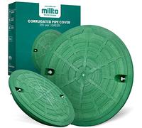 Millto™ Copertura per pozzetti in plastica rotonda Ø DN315 verde PP coperchio per canale, coperchio per tubo di scarico, coperchio per cisterna, Kl.A15, carico fino a 1,5 t, copertura ondulata