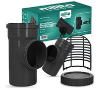 Millto™ Filtro per tubo di scarico, DN 100, Ø 110 mm, nero, filtro per la pioggia con setaccio, scarico tubo di pioggia, protezione per grondaie, protezione per grondaie, protezione dalle foglie,