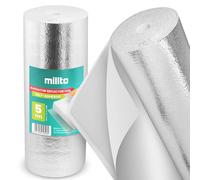Millto Pellicola Riflettente Termica 3 mm x 0,5 m x 5 m Autoadesiva Pannello Isolante Alluminio Per Radiatore Isolamento Parete Risparmio Energetico Materassino Riflettente