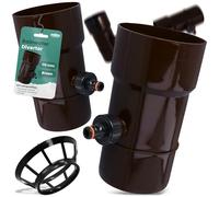 Millto™ Raccolta di Pioggia Collegare Tubo di Scarico Serbatoio dell'Acqua Piovana Filtro DN Ø110 mm 1" Marrone | Recuperatore di Scarico Grondaia Raccordo Connessione per Connettore Rapido