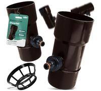 Millto™ Raccolta di Pioggia Collegare Tubo di Scarico Serbatoio dell'Acqua Piovana Filtro DN Ø90 mm 1" Nero | Recuperatore di Scarico Grondaia Raccordo Connessione per Connettore Rapido