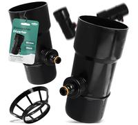 Millto™ Raccolta di Pioggia Collegare Tubo di Scarico Serbatoio dell'Acqua Piovana Filtro DN Ø90 mm 1 Nero | Recuperatore di Scarico Grondaia Raccordo Connessione per Connettore Rapido
