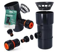 Millto™ Raccolta di Pioggia per Collegare Tubo di Scarico e Serbatoio dell'Acqua Piovana con Filtro DN Ø90 mm Grafite | Recuperatore Connettore di Scarico per Grondaia Raccordo per Tubo Giardino