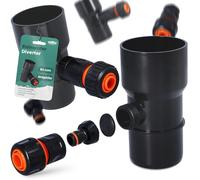 Millto™ Raccolta di Pioggia per Collegare Tubo di Scarico e Serbatoio dell'Acqua Piovana con Filtro DN Ø63 mm Grafite | Recuperatore Connettore di Scarico per Grondaia Raccordo per Tubo Giardino