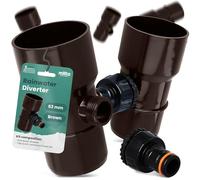Millto™ Raccolta Pioggia Collegare Tubo Scarico Serbatoio dell'Acqua Piovana Filtro DN Ø63 mm Marrone | Recuperatore Scarico Grondaia Raccordo Connessione per Connettore Rapido 3/4 PowerJet